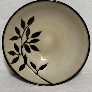 Gibson Elite Midnight Palm Leaves 10” Brown Tan bowl EUC